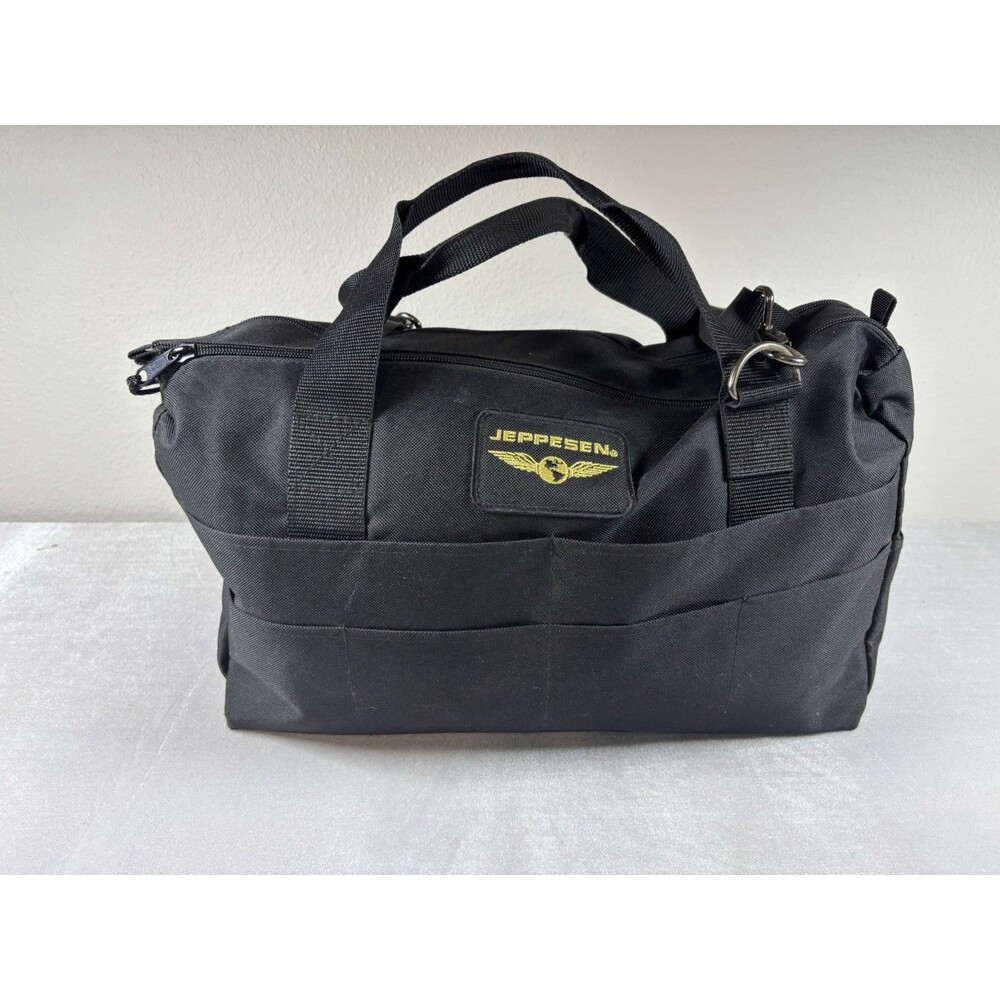 Jeppesen Pilot Flight Bag Black Aviation Gear Carry On Duffel 16x10x5 Preowned